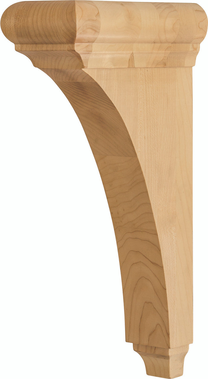 Hardware Resources COR39-ALD: Minimal Bullnose Cap Corbel - Alder
