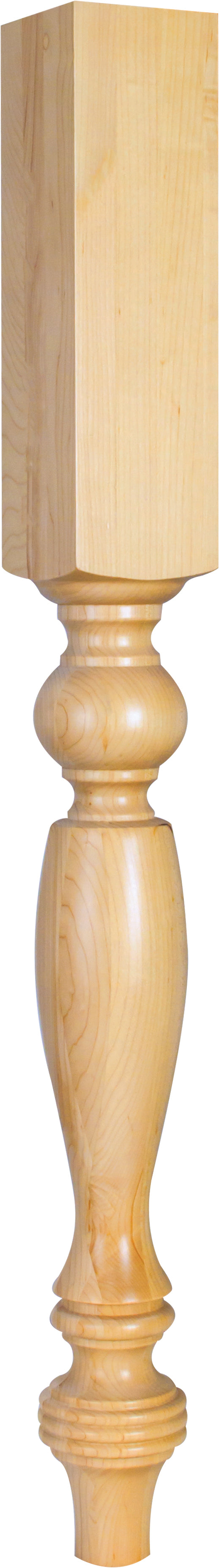 Hardware Resources P4-2ALD: 3-3/4" x 3-3/4" x 35-1/2" Tapered Smooth Leg - Alder