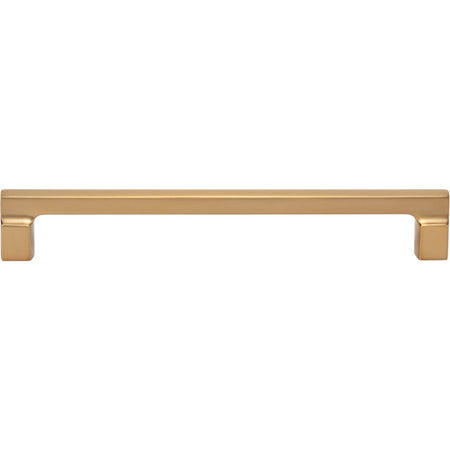 Atlas A525-WB: 192mm cc Reeves Square Bar Cabinet Pull - Warm Brass