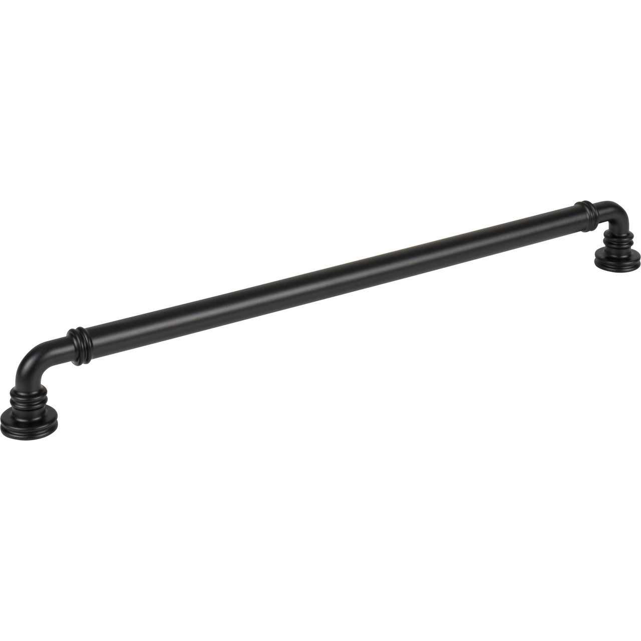 Top Knobs TK3146BLK: 12" cc Cranford D-Handle Cabinet Pull - Flat Black