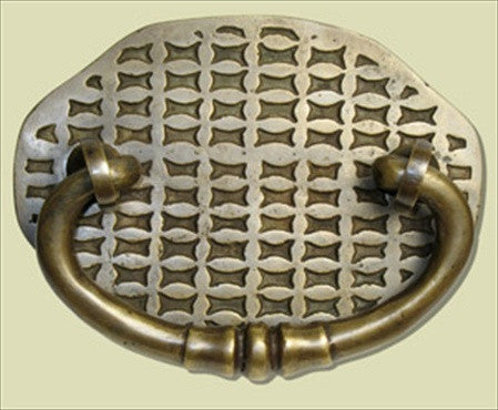 Handcrafted Hardware HBA2030: 5-5/8" Basket Weave Bail Pull - Unlacquered Antique Brass