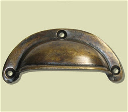 Handcrafted Hardware HBP7010: 2-3/4" Cup Pull - Unlacquered Antique Brass