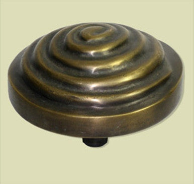 Handcrafted Hardware HKN1018: 3" Spiral Knob - Unlacquered Antique Brass