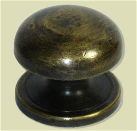 Handcrafted Hardware HKN1024: 1-1/8" Round Knob  - Unlacquered Antique Brass