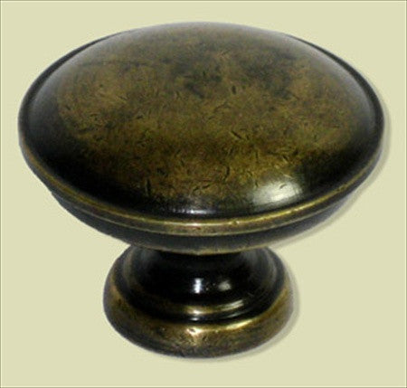Handcrafted Hardware HKN1038: 1" Bulb-Shaped Knob  - Unlacquered Antique Brass