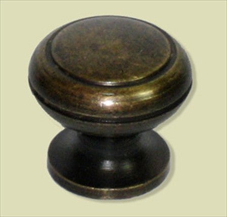 Handcrafted Hardware HKN1044: 3/4" Small Round Ring Knob  - Unlacquered Antique Brass