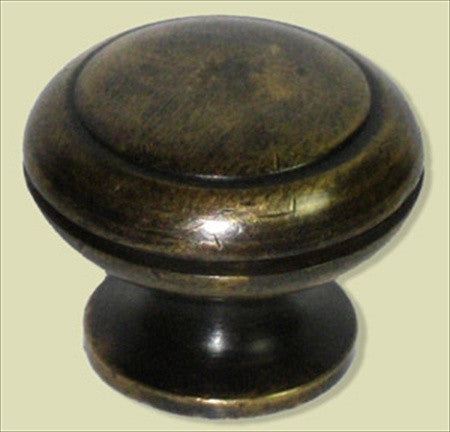 Handcrafted Hardware HKN1046: 1" Small Round Knob - Unlacquered Antique Brass