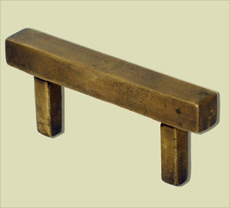 Handcrafted Hardware HPU7022: 3" Square Pull - Unlacquered Antique Brass