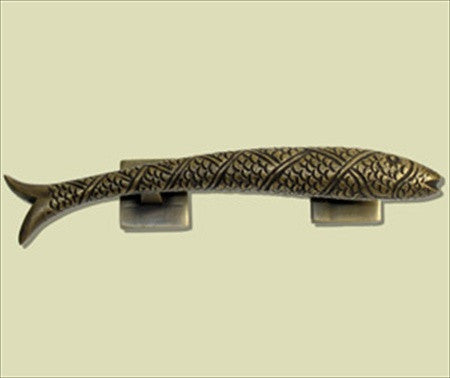 Handcrafted Hardware HPU7025R: 5" Pisces Fish Pull (right) - Unlacquered Antique Brass