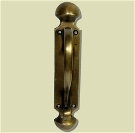 Handcrafted Hardware HPU8024: 7-5/8" Vertical Scroll Pull - Unlacquered Antique Brass