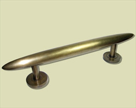 Handcrafted Hardware HPU8042: 14" Plain Torpedo Pull - Unlacquered Antique Brass