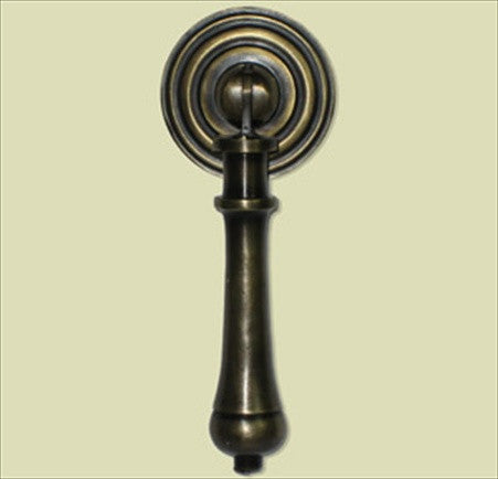 Handcrafted Hardware HTP1010: 4-1/4" Teardrop Pull w/Backplate  - Unlacquered Antique Brass