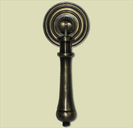Handcrafted Hardware HTP1010: 4-1/4" Teardrop Pull w/Backplate  - Unlacquered Antique Brass