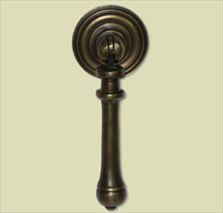 Handcrafted Hardware HTP1012: 3-3/4" Teardrop Pull W/Backplate - Unlacquered Antique Brass