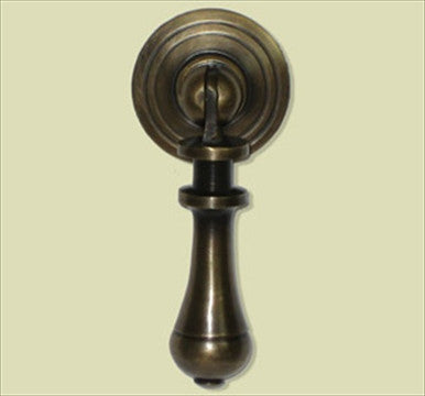 Handcrafted Hardware HTP1016: 2-1/4" Teardrop Pull w/Backplate - Unlacquered Antique Brass