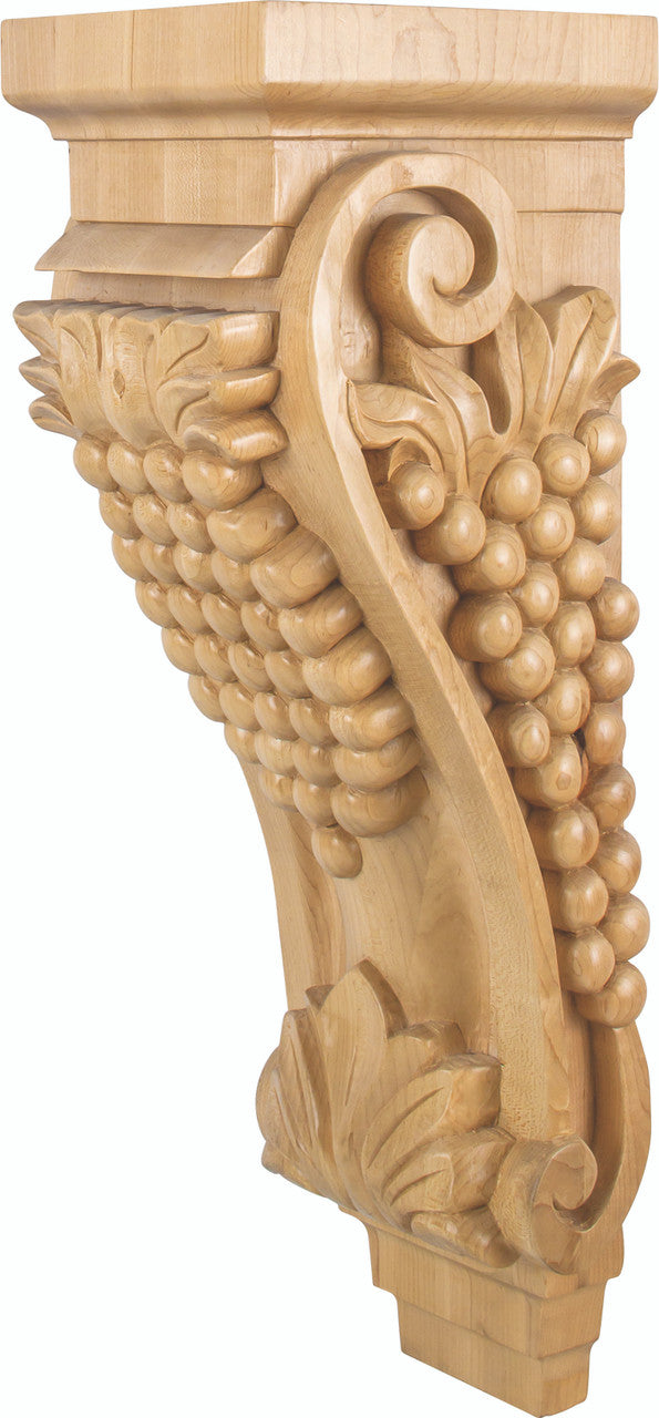 Hardware Resources CORAA-3RW: 6-3/4" x 7-5/8" x 22" Grape Corbel - Rubberwood