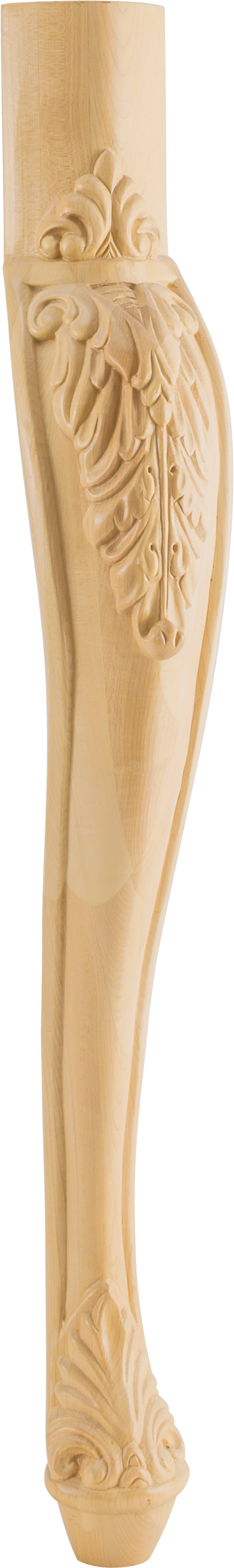 Hardware Resources LEGB-1MP: 2-1/2" x 2-1/2" x 31" Acanthus Cabriole Leg - Maple