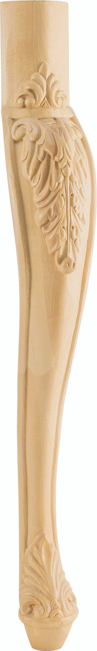 Hardware Resources LEGB-1MP: 2-1/2" x 2-1/2" x 31" Acanthus Cabriole Leg - Maple