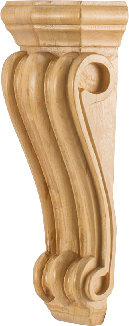 Hardware Resources CORN-2CH: 3" x 1-7/8" x 8" Scrolled Corbel - Cherry
