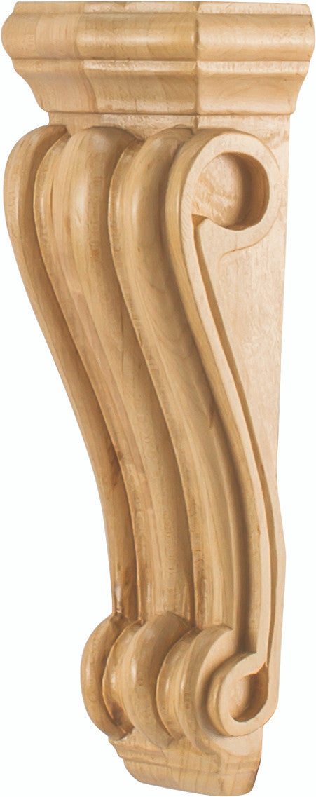 Hardware Resources CORN-2ALD: 3" x 1-7/8" x 8" Scrolled Corbel - Alder