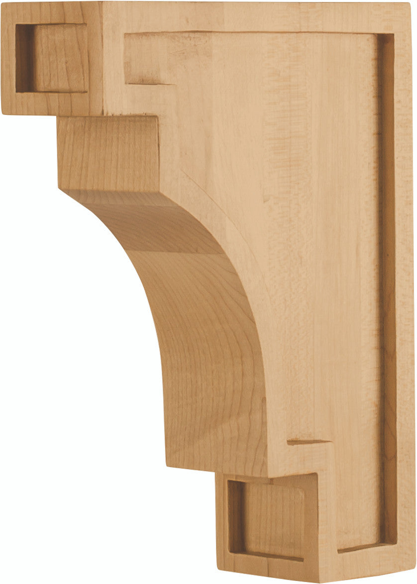 Hardware Resources COR16-BRW: 2" x 6" x 8" Mission Arts & Crafts Corbel - Rubberwood