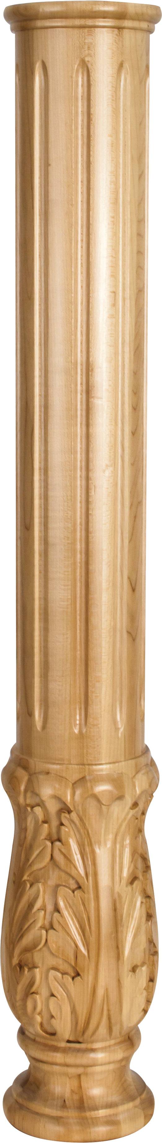 Hardware Resources FP1-RW: 5" x 35" Acanthus Fireplace Column - Rubberwood