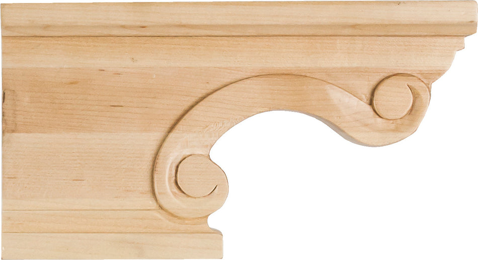 Hardware Resources PFL2-CH: 8-1/4" x 1-1/2" x 4-1/2"Scrolled Left Corner Foot - Cherry