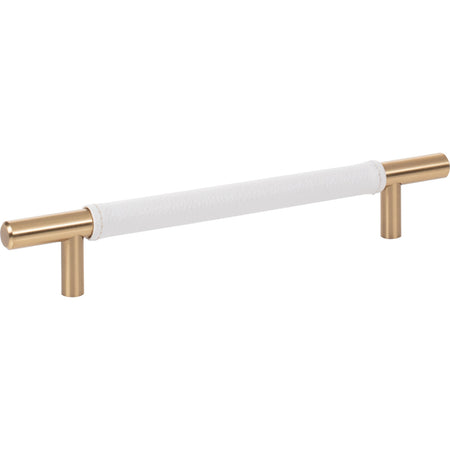 Atlas 281-WT-WB: 6-5/16" cc Zanzibar Cabinet Pull - White/Warm Brass