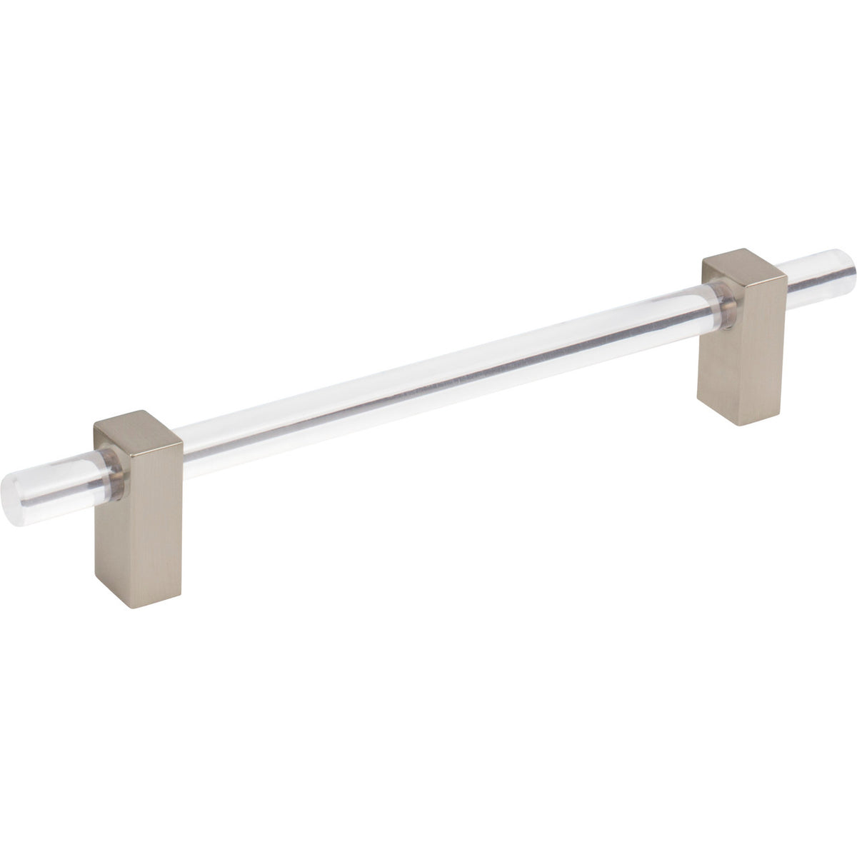 Jeffrey Alexander 578-160SN: 160mm cc Spencer Bar Cabinet Pull - Satin Nickel/Clear Acrylic