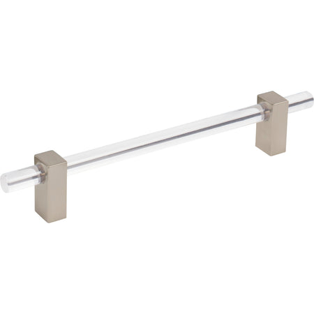 Jeffrey Alexander 578-160SN: 160mm cc Spencer Bar Cabinet Pull - Satin Nickel/Clear Acrylic