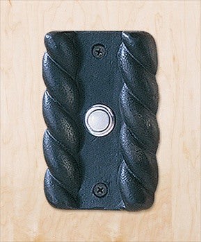 Hawk Hill BP5: 4-3/4" Twist Door Bell & Backplate - Black Iron