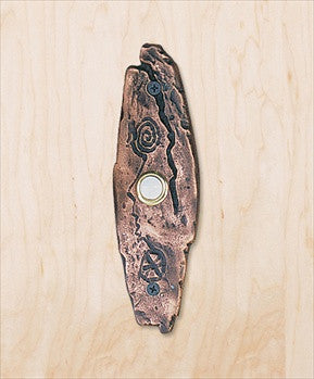 Hawk Hill BP8: 5-3/4" Petroglyph Door Bell & Backplate - Copper