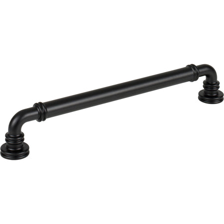 Top Knobs TK3144BLK: 7-9/16" cc Cranford D-Handle Cabinet Pull - Flat Black