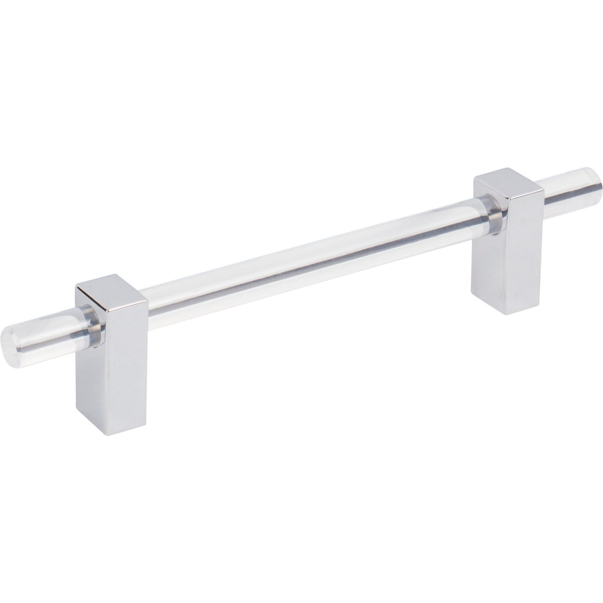 Jeffrey Alexander 578-128PC: 128mm cc Spencer Bar Cabinet Pull - Polished Chrome/Clear Acrylic