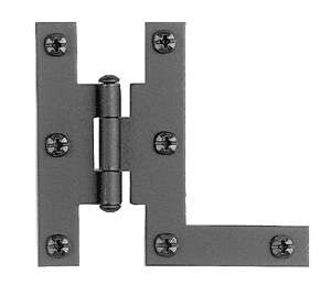 Acorn AH3BQ: 3" HL Cabinet Hinge (pair) - Black Smooth Iron