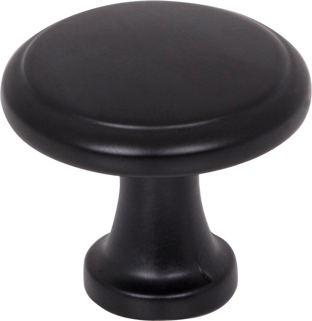 Elements 3970-MB: 1-3/16" Kenner Mushroom Cabinet Knob - Matte Black