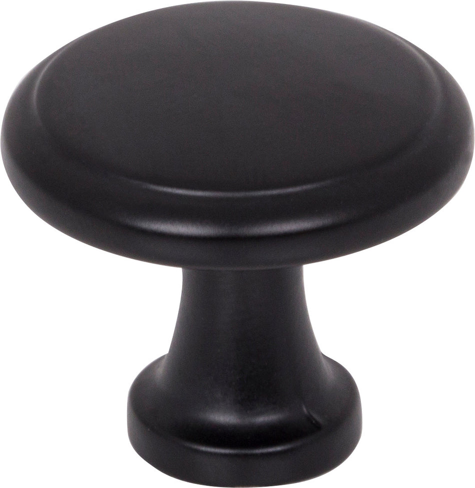 Elements 3970-MB: 1-3/16" Kenner Mushroom Cabinet Knob - Matte Black
