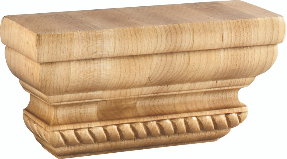 Hardware Resources PC-3MP: 6" x 2" x 3" Rope Pilaster Capital - Maple