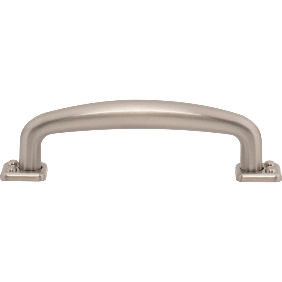 Atlas A541-BRN: 3-3/4" cc Benning D-Handle Cabinet Pull - Brushed Nickel