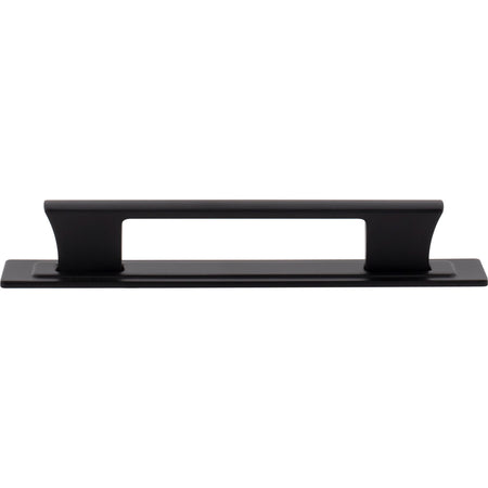 Atlas A6003-BL: 5-1/16" cc Zander Bar Cabinet Pull w/Backplate - Matte Black