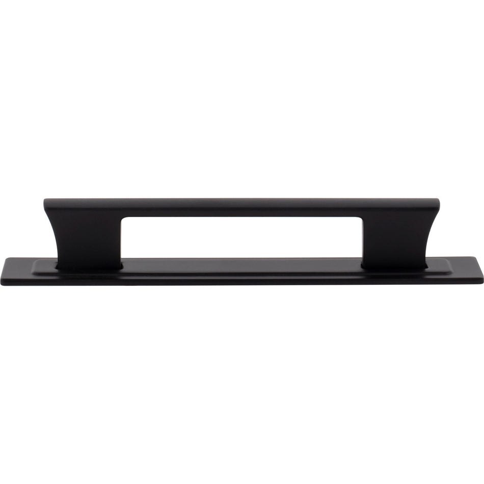 Atlas A6003-BL: 5-1/16" cc Zander Bar Cabinet Pull w/Backplate - Matte Black