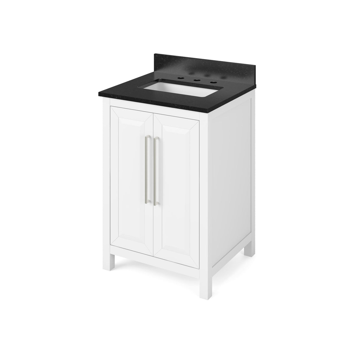 Jeffrey Alexander 24" Cade Single Bowl Vanity - White Cabinet with Black Granite Top