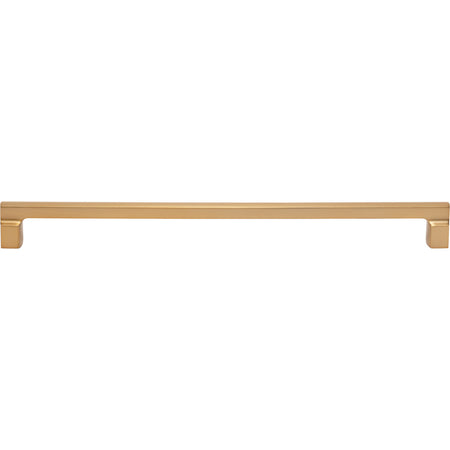 Atlas A527-WB: 12" cc Reeves Square Bar Cabinet Pull - Warm Brass