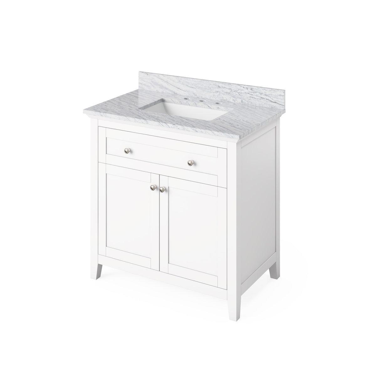 Jeffrey Alexander 36" Chatham Single Bowl Vanity - White Cabinet with White Carrara Marble Top