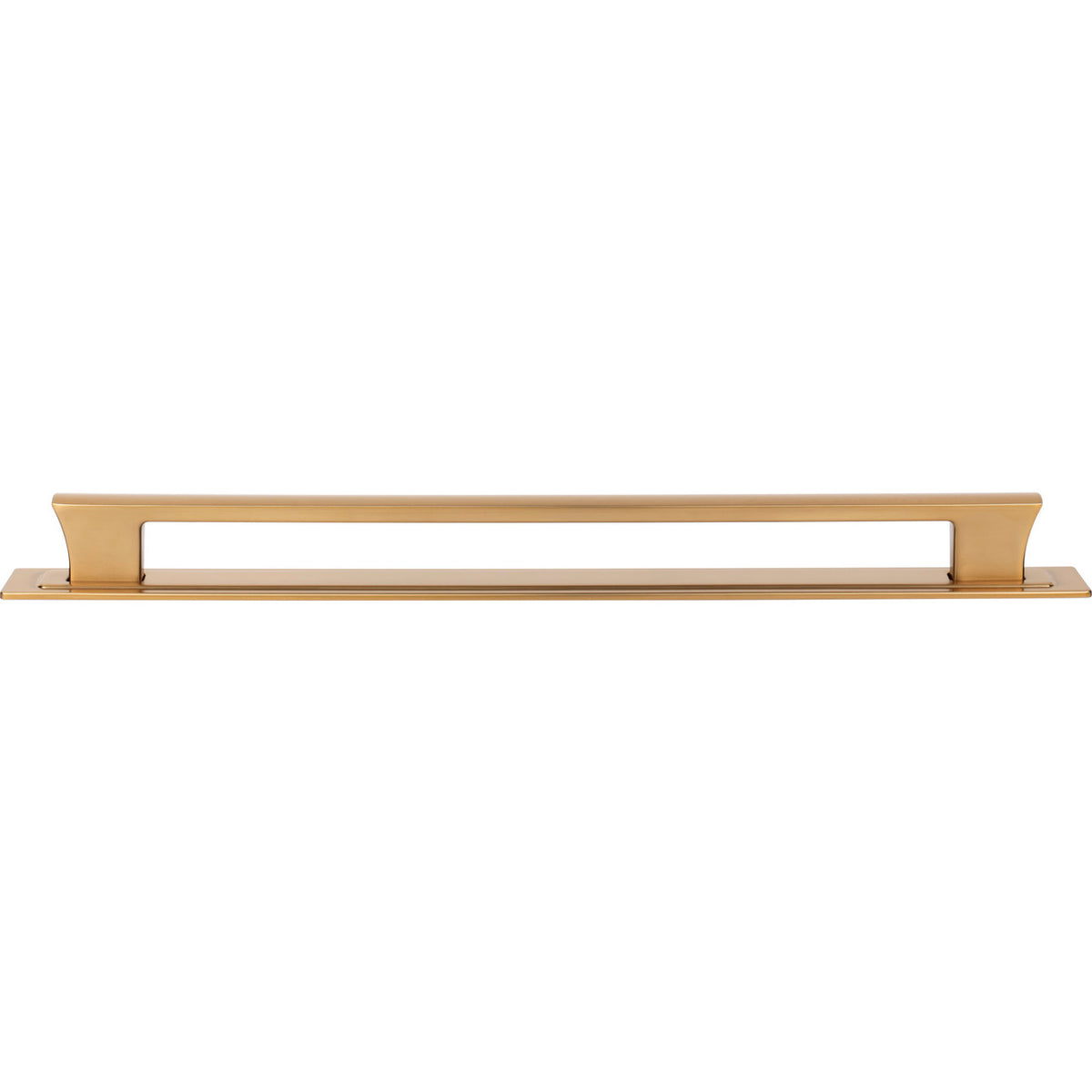 Atlas A6007-WB: 12" cc Zander Bar Cabinet Pull w/Backplate - Warm Brass