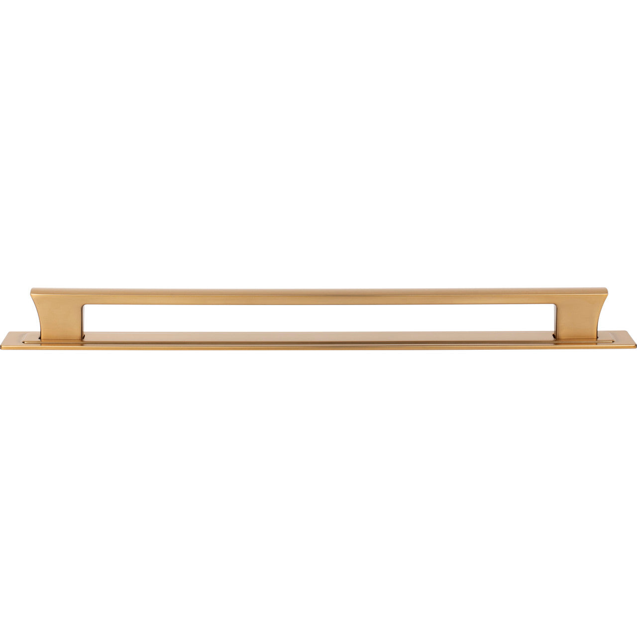 Atlas A6007-WB: 12" cc Zander Bar Cabinet Pull w/Backplate - Warm Brass