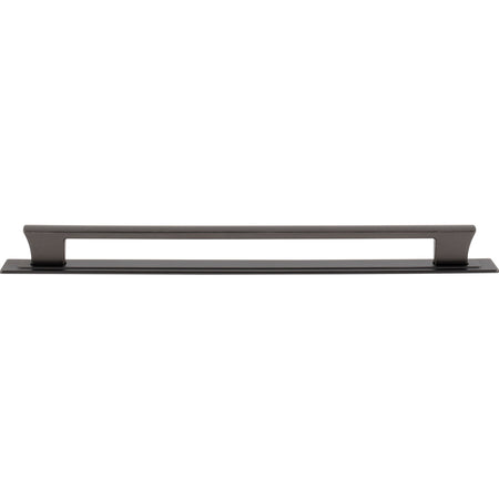 Atlas A6007-SL: 12" cc Zander Bar Cabinet Pull w/Backplate - Slate