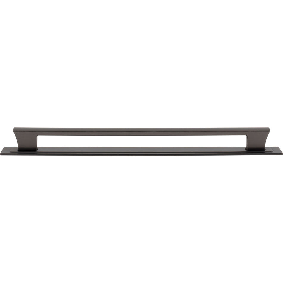 Atlas A6007-SL: 12" cc Zander Bar Cabinet Pull w/Backplate - Slate