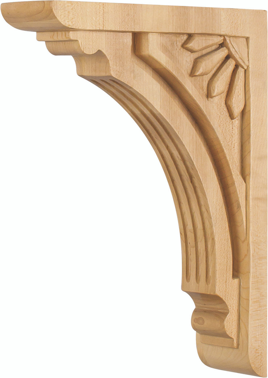 Hardware Resources COR5-3ALD: 2" x 7-5/8" x 10" Art Deco Corbel - Alder