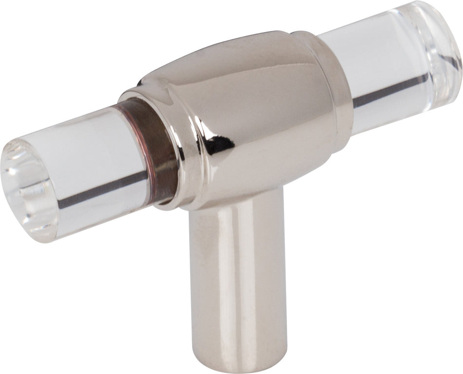 Jeffrey Alexander 775L-NI : 2" Carmen T-Bar Cabinet Knob - Polished Nickel